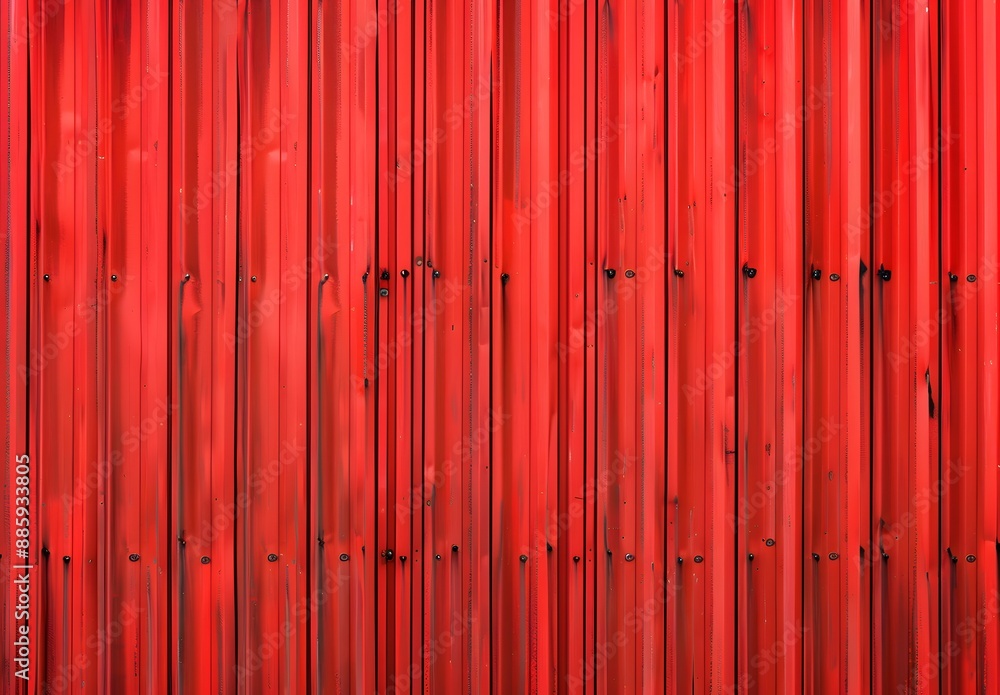 Fototapeta premium Red Metal Wall Texture - Industrial Background