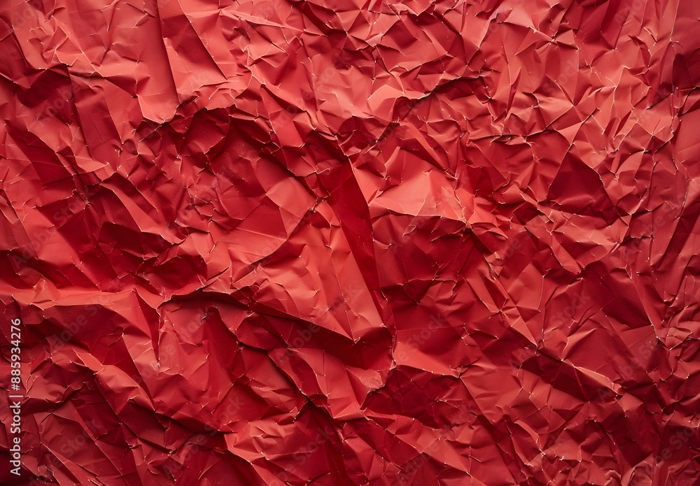 Red Crumpled Paper Texture Background Red Crumpled Paper Texture Background