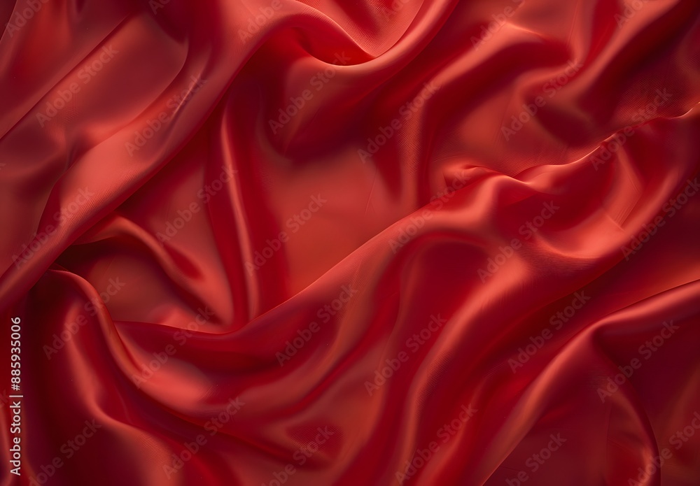 Obraz premium Red Silk Fabric Draped Background Texture