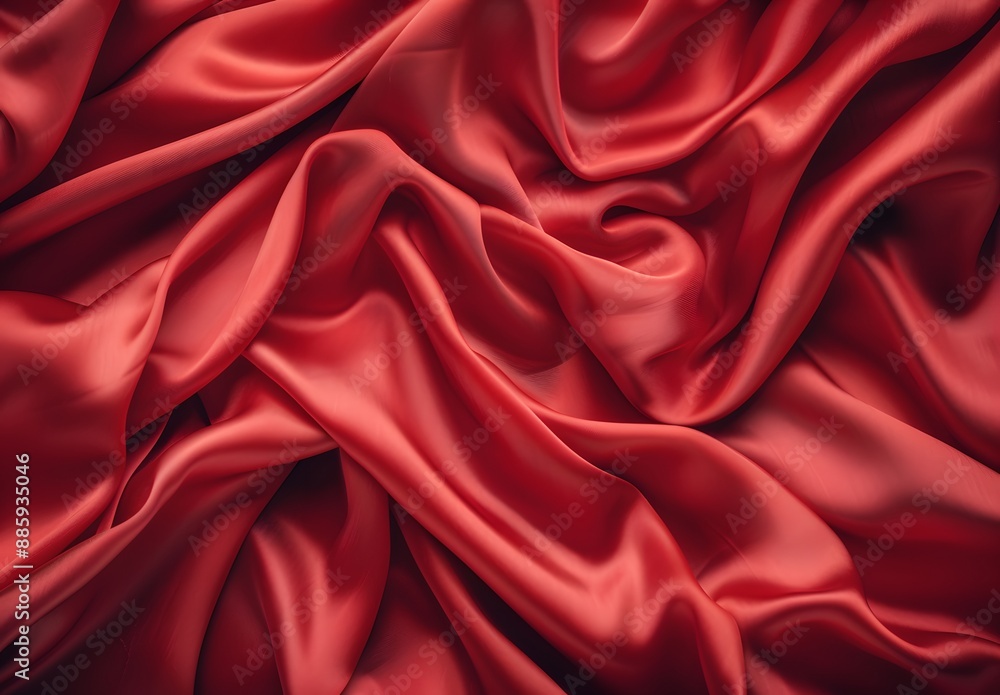 Obraz premium Red Silk Fabric Texture Background