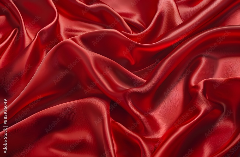 Obraz premium Smooth Red Silk Fabric Background Texture