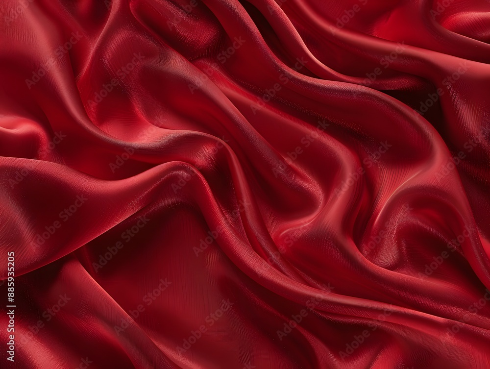 Obraz premium Red Silk Satin Fabric Drape Texture