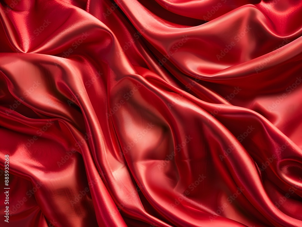 Obraz premium Red Silk Satin Fabric Background Texture