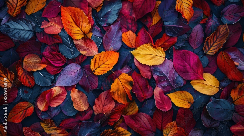 Colorful autumn leaves creating a vibrant background Colorful autumn leaves creating a vibrant background