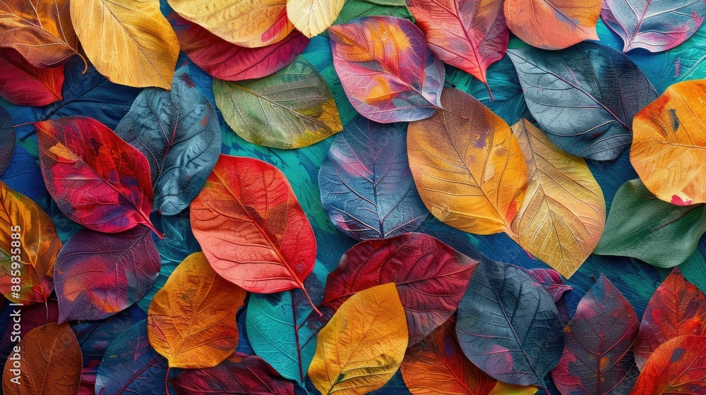 Colorful autumn leaves creating a vibrant background Colorful autumn leaves creating a vibrant background