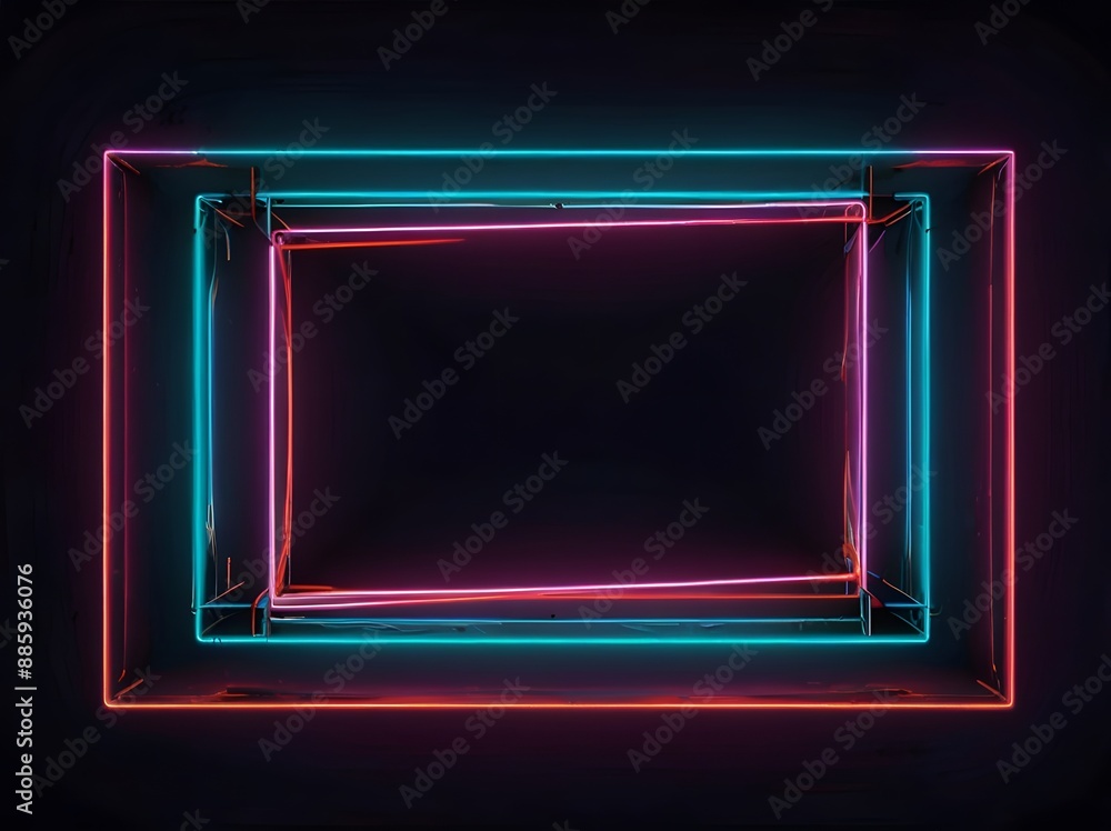 Abstract Modern Neon Frame Background Generative by Ai Abstract Modern Neon Frame Background Generative by Ai