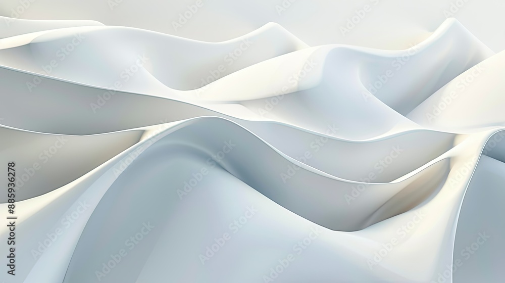Fototapeta premium Elegant abstract white background with smooth, curved lines creating a flowing pattern