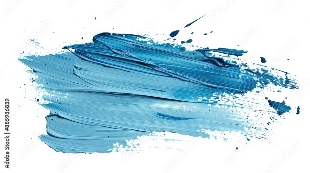 Light blue paint stroke texture on a clean white background Light blue paint stroke texture on a clean white background