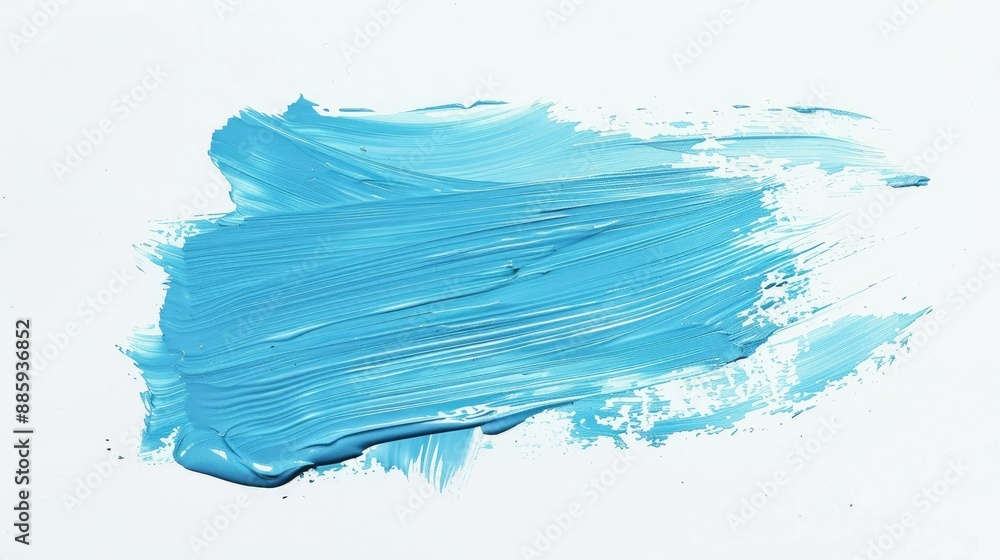 Light blue paint stroke texture on a clean white background Light blue paint stroke texture on a clean white background