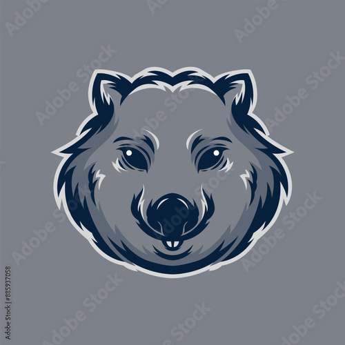 Wombat head logo vector image