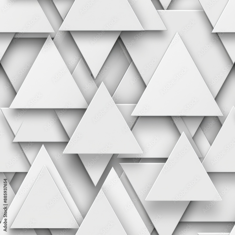 Fototapeta premium seamless pattern, Abstract geometric background with overlapping white triangles creating a 3D effect. Modern design, minimalist style.