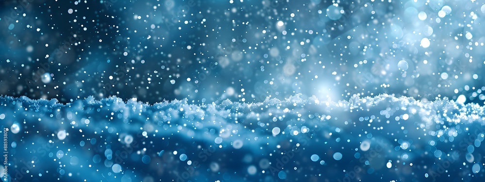 Obraz premium Blue Winter Snow Background Bokeh Effect