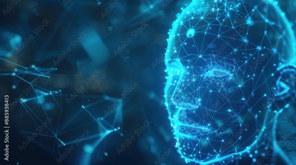 Biometric human head futuristic technology background Biometric human head futuristic technology background
