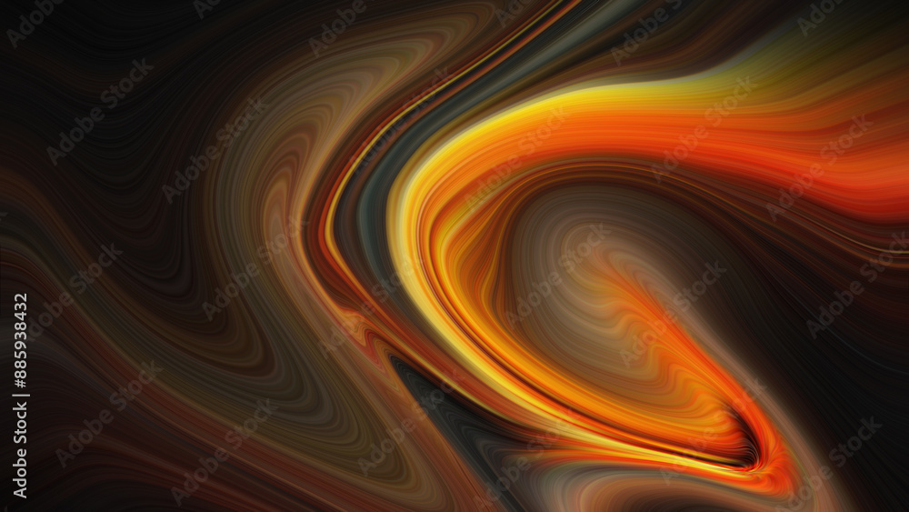 4K abstract fluid art painting with black and gold backdrop alcohol ink ...