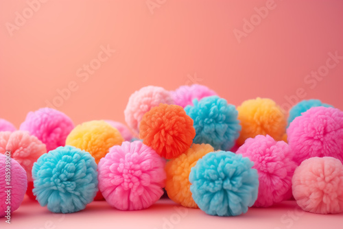 Colorful fluffy balls background