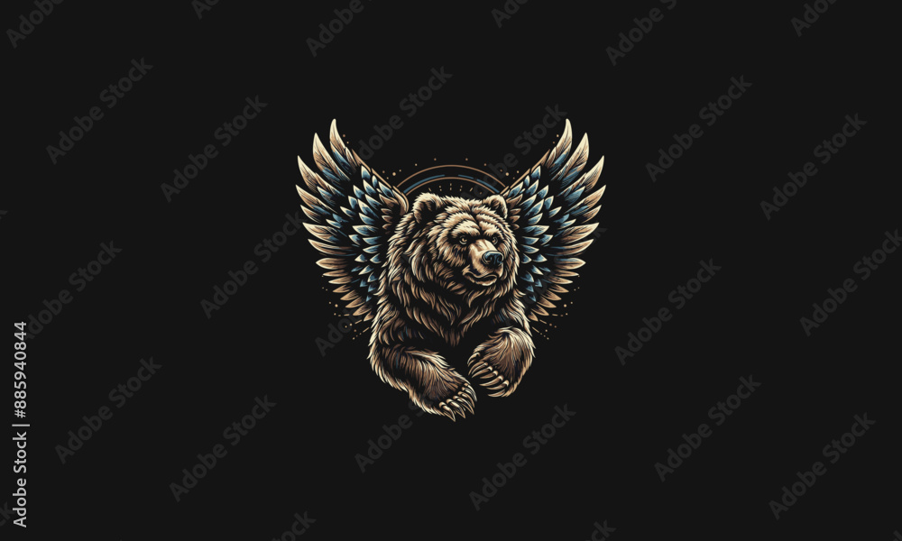 grizzly with wings vector illustration artwork design grizzly with wings vector illustration artwork design