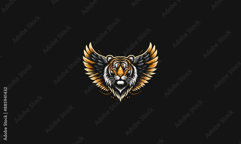 tiger flying with wings vector artwork design tiger flying with wings vector artwork design