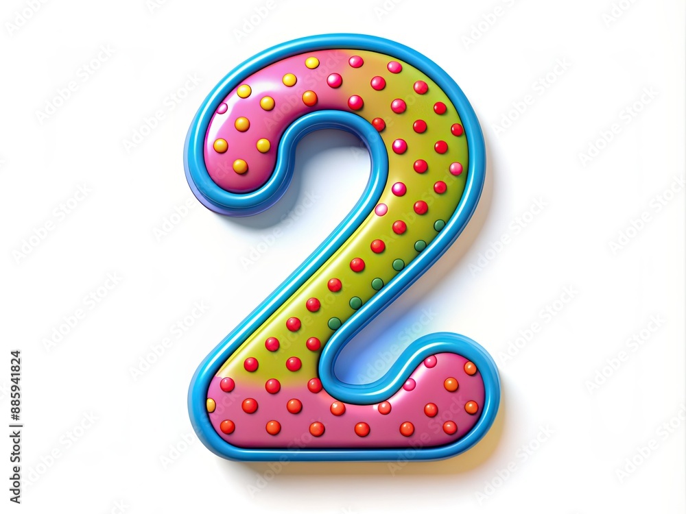 A colorful, kid-friendly numeral two in a playful, cursive font is centered on a clean, white background, perfect for educational or celebratory designs. A colorful, kid-friendly numeral two in a playful, cursive font is centered on a clean, white background, perfect for educational or celebratory designs.