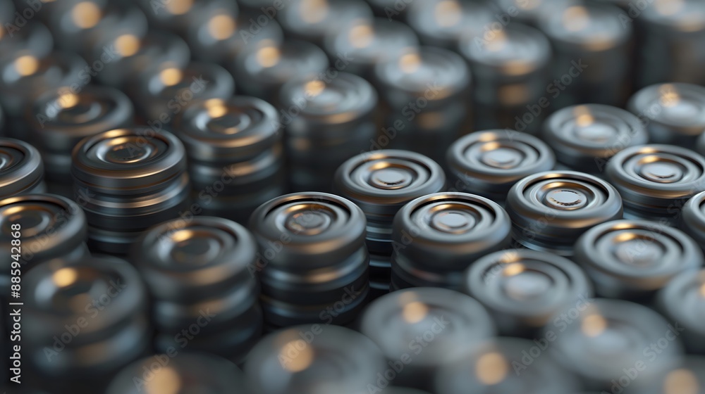 4. Lithium-ion battery packs arranged neatly with a focus on their design 4. Lithium-ion battery packs arranged neatly with a focus on their design
