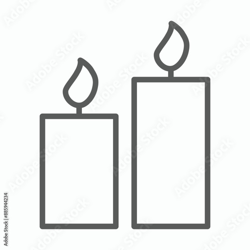 candle icon, beeswax candle vector