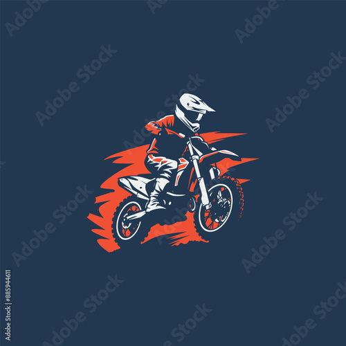 motocross vector logo illustration