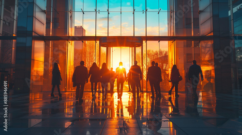 Silhouette businesspeople W...