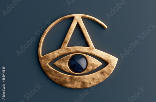 golden eye of providence symbol on dark background