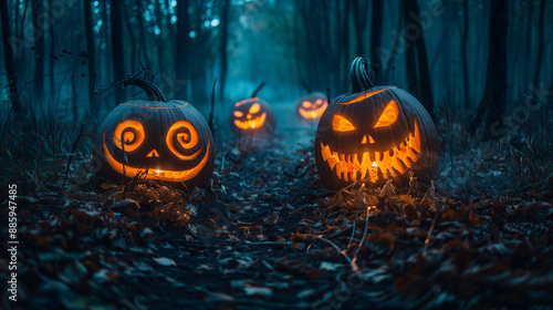 Halloween pumpkin on ground