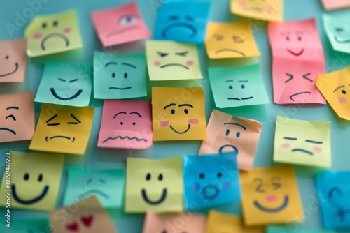 Emotions expressed on sticky notes © Geber86