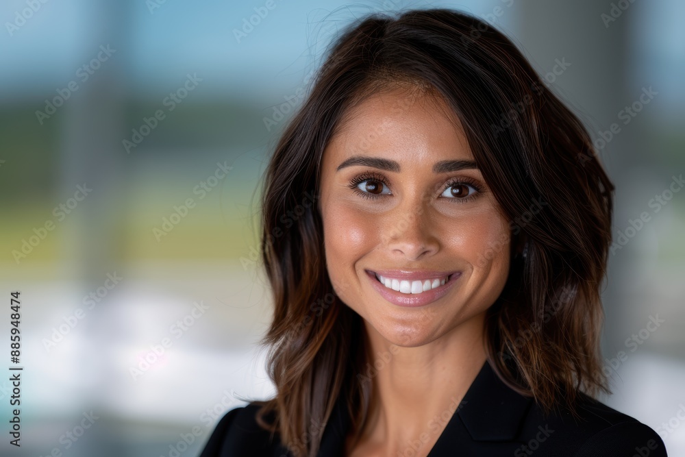 Confident and Smiling Woman in Business Attire Confident and Smiling Woman in Business Attire