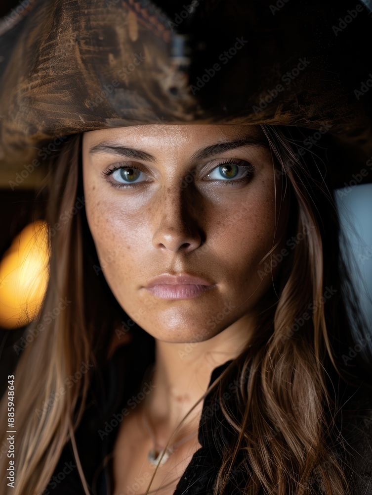 Intense gaze of a mysterious woman Intense gaze of a mysterious woman