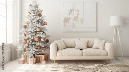 Christmas Decor with White and Gold