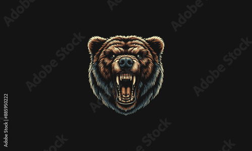 head bear angry vector illustration artwork design