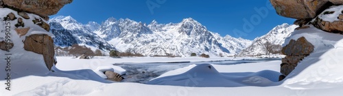 Breathtaking snowy mountain landscape