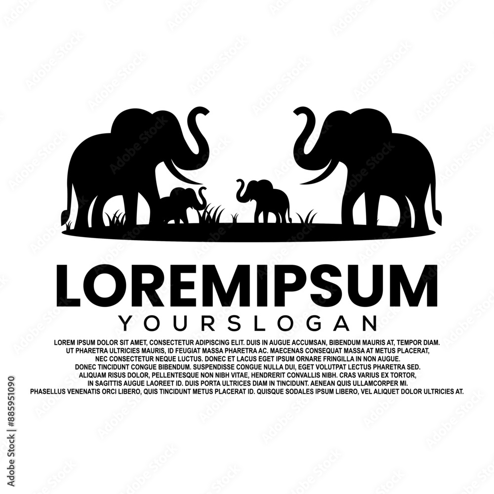 elephant silhouette icon logo design elephant silhouette icon logo design