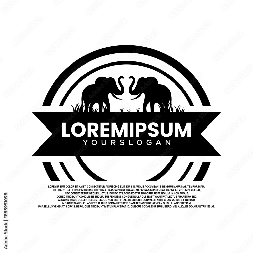elephant silhouette icon logo design elephant silhouette icon logo design