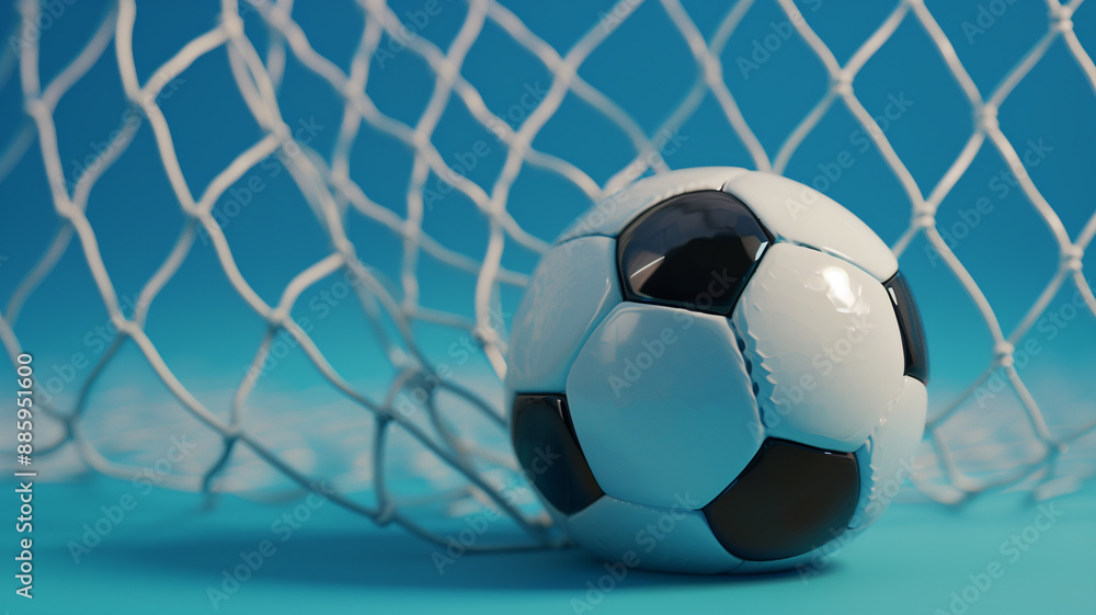 Fototapeta premium soccer ball in net