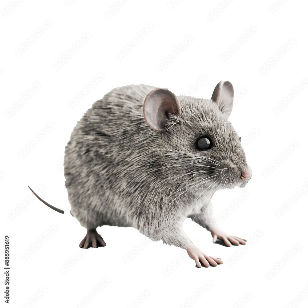 Close-up of a gray rat in a realistic 3D illustration Close-up of a gray rat in a realistic 3D illustration