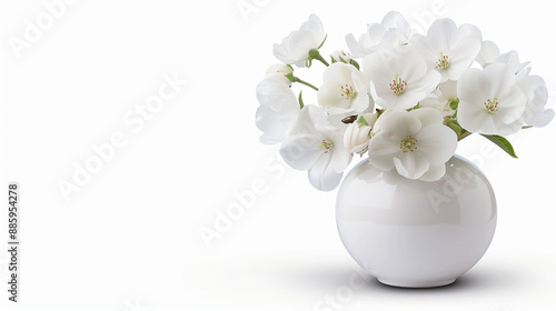 vase with beautiful white flowers file isolated on white background