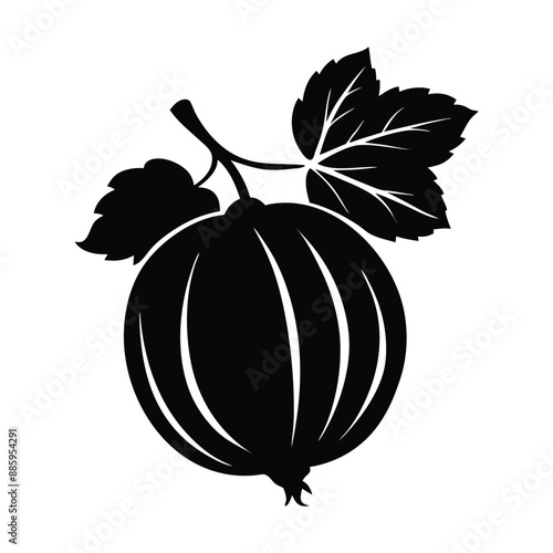 vector illustration of gooseberry fruit silhouette