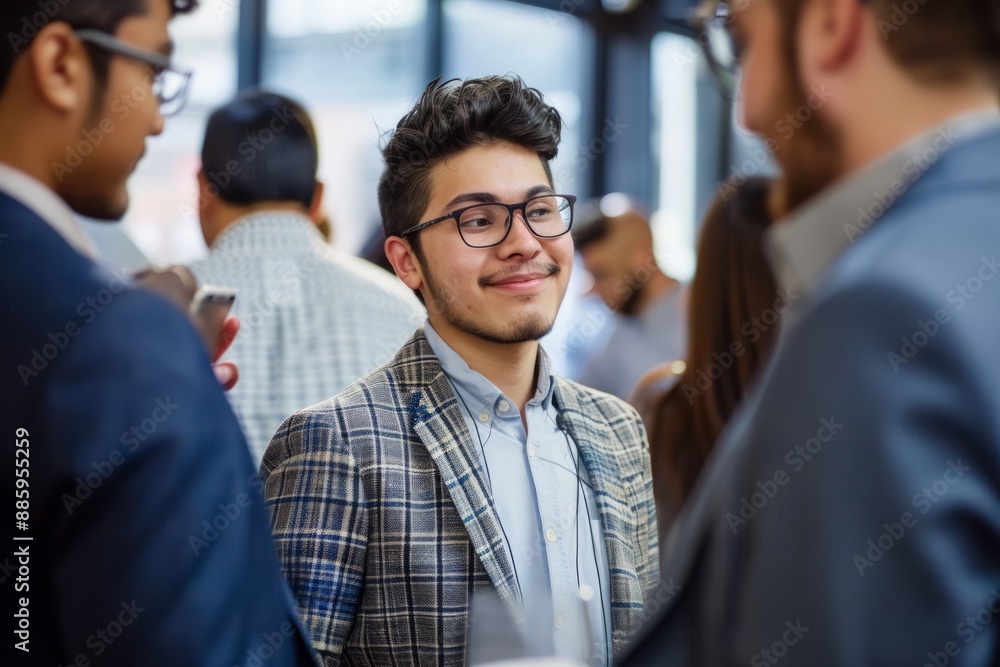 Professional Photography of young investor networking with industry professionals, Generative AI Professional Photography of young investor networking with industry professionals, Generative AI
