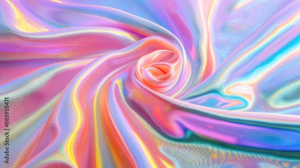 Iridescent fabric background featuring bright multi-colored fabric with a glossy sheen, reminiscent of a pastel colorful spectrum, Iridescent fabric background featuring bright multi-colored fabric with a glossy sheen, reminiscent of a pastel colorful spectrum,