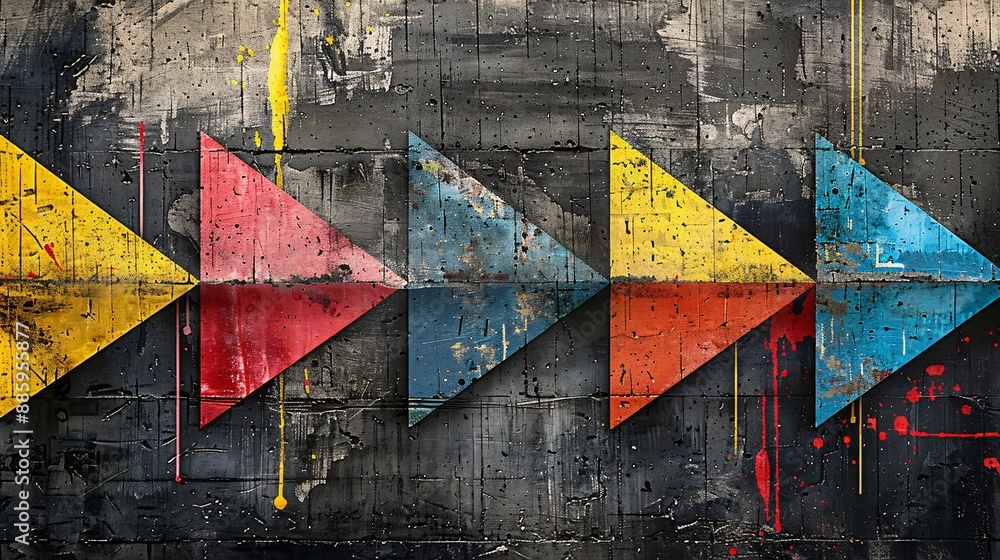 Naklejka premium Abstract Geometric Composition on a Gray Background