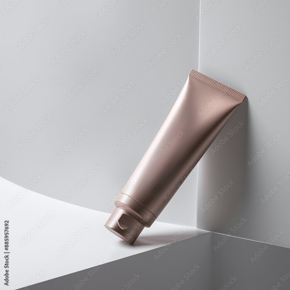 A blank cosmetic tube mockup generated by ai A blank cosmetic tube mockup generated by ai