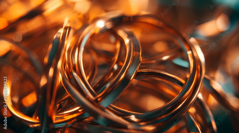 3. Copper wire coils with a metallic sheen 3. Copper wire coils with a metallic sheen