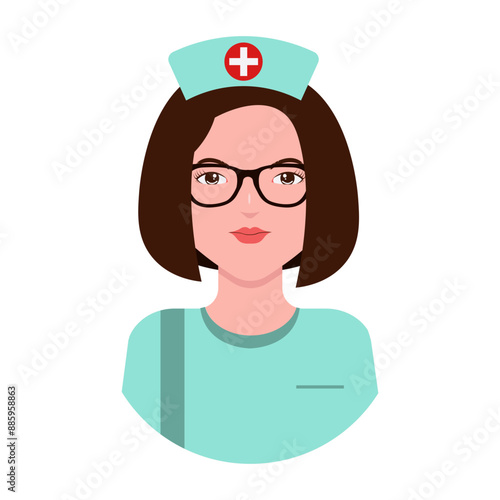 Illustration of Woman Medical Character. Isolated Vector Character with Flat Design Concept.