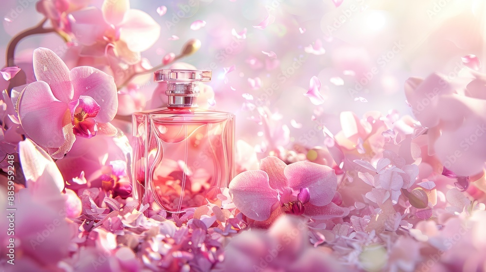 Orchid and Perfume Bottle: A Romantic Fragrance Orchid and Perfume Bottle: A Romantic Fragrance