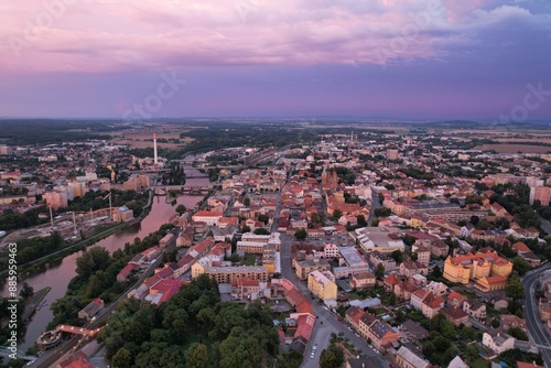 Kolin historical town and city center,aerial panorama landscape view,Bohemia,Czech republic,Europe photo