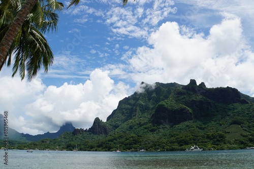 Cook Bay and Mountains view - Moorea Island photo