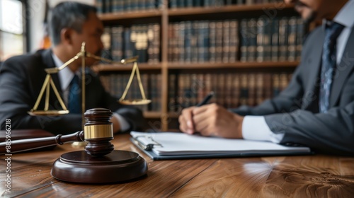 Wallpaper Mural Businessman consulting with an environmental attorney, realistic photography Torontodigital.ca